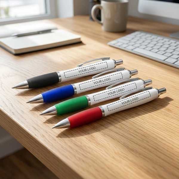  Nash Ballpoint Pens White Barrel And Coloured Grip